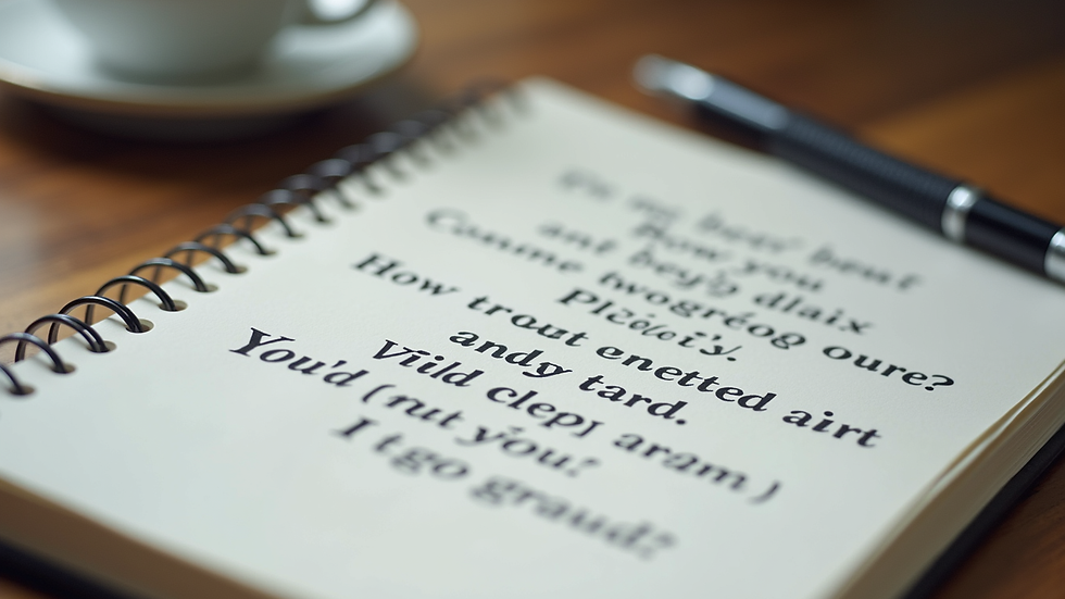 Close-up view of a notebook with motivational quotes and a pen