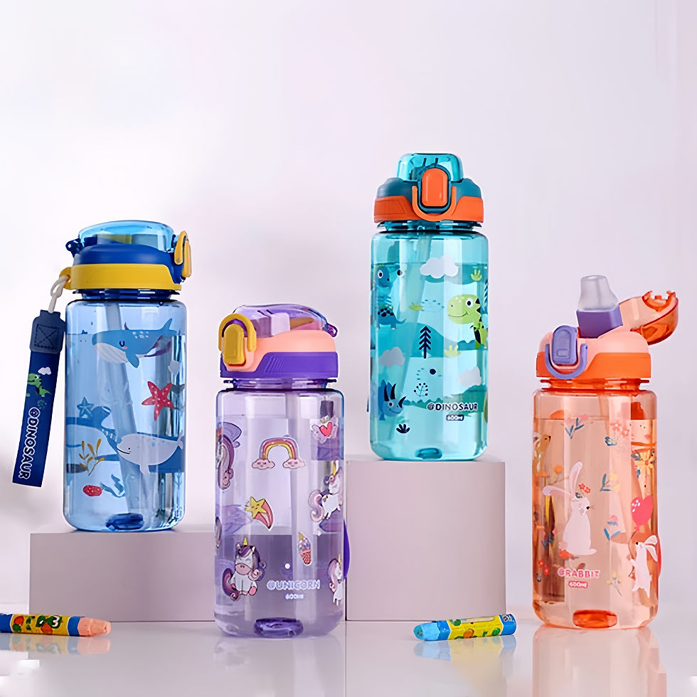 Miniatura: Garrafinha Infantil com Canudo e Alça — 600 ml