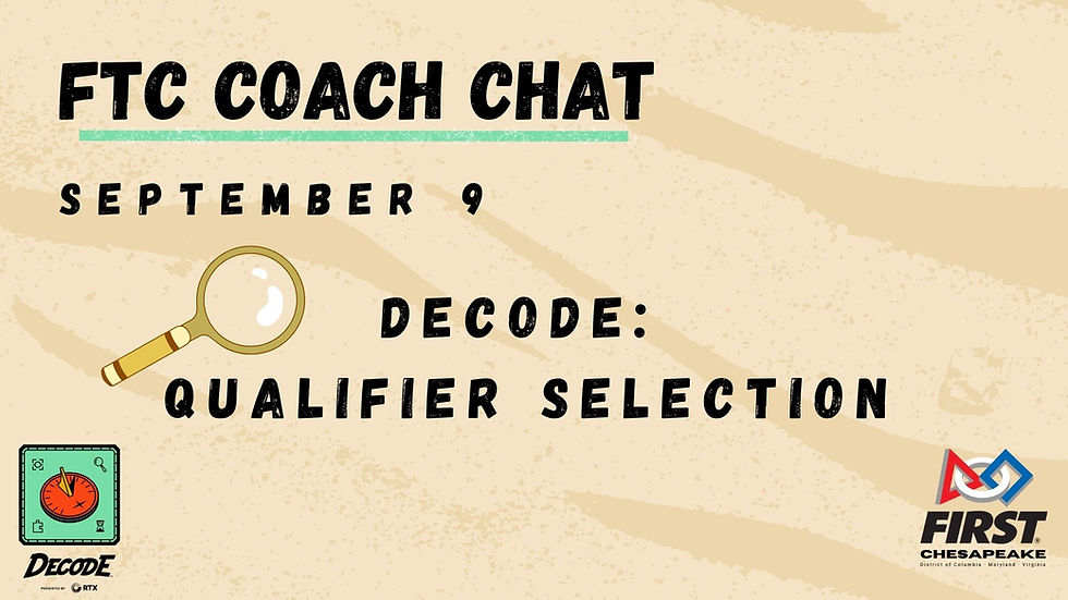 FTC Coach Chat - Decode: Qualifier Selection