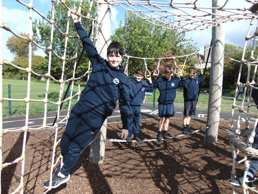 Sixth Class enjoy the playground!