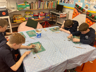 Clay models of the school