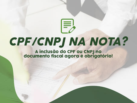 CPF na Nota fiscal obrigatório