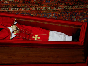 Pope Francis' coffin