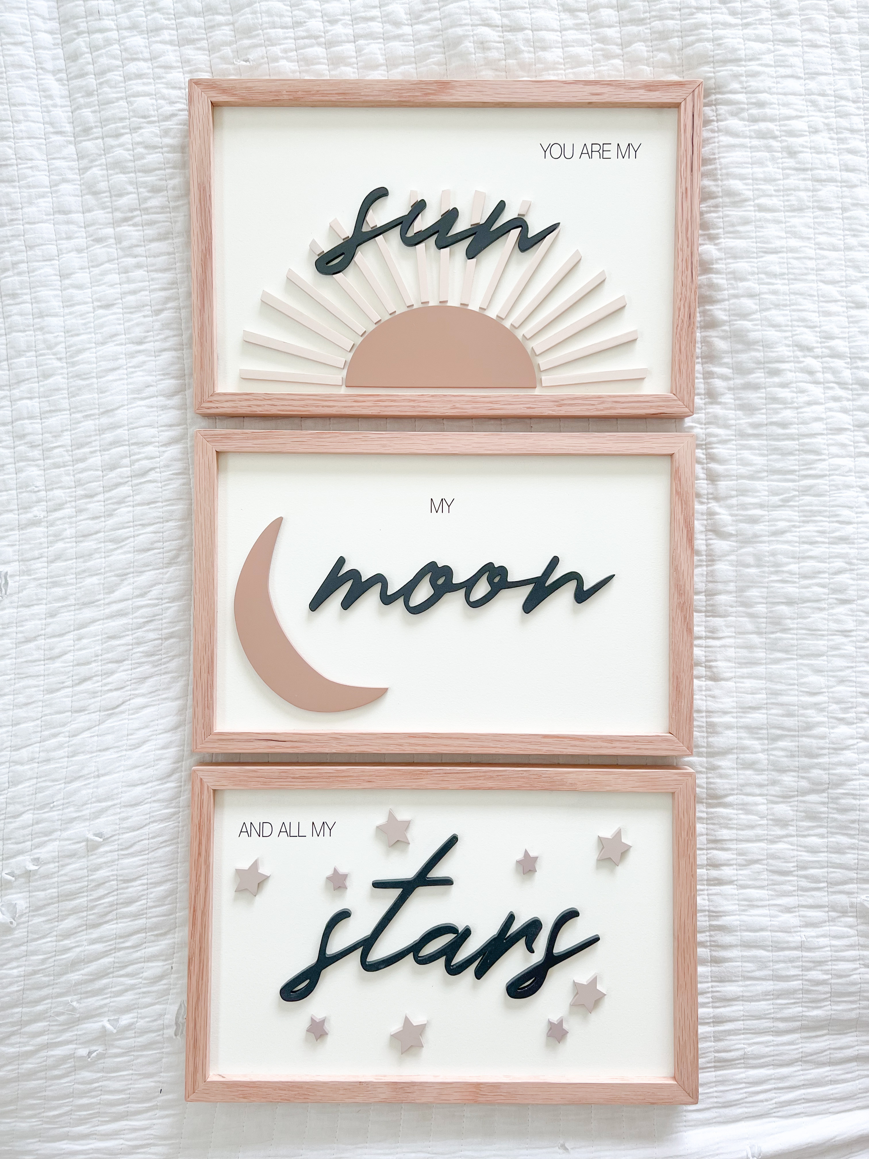 My Sun, Moon, & Stars | Nursery/Children's Room Wooden Sign Set of 3