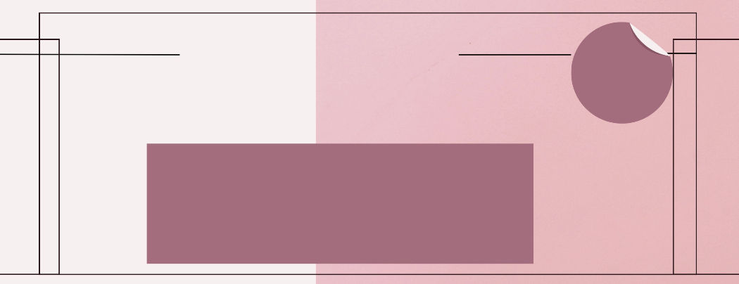 pink box inside a cream box with geometric lines