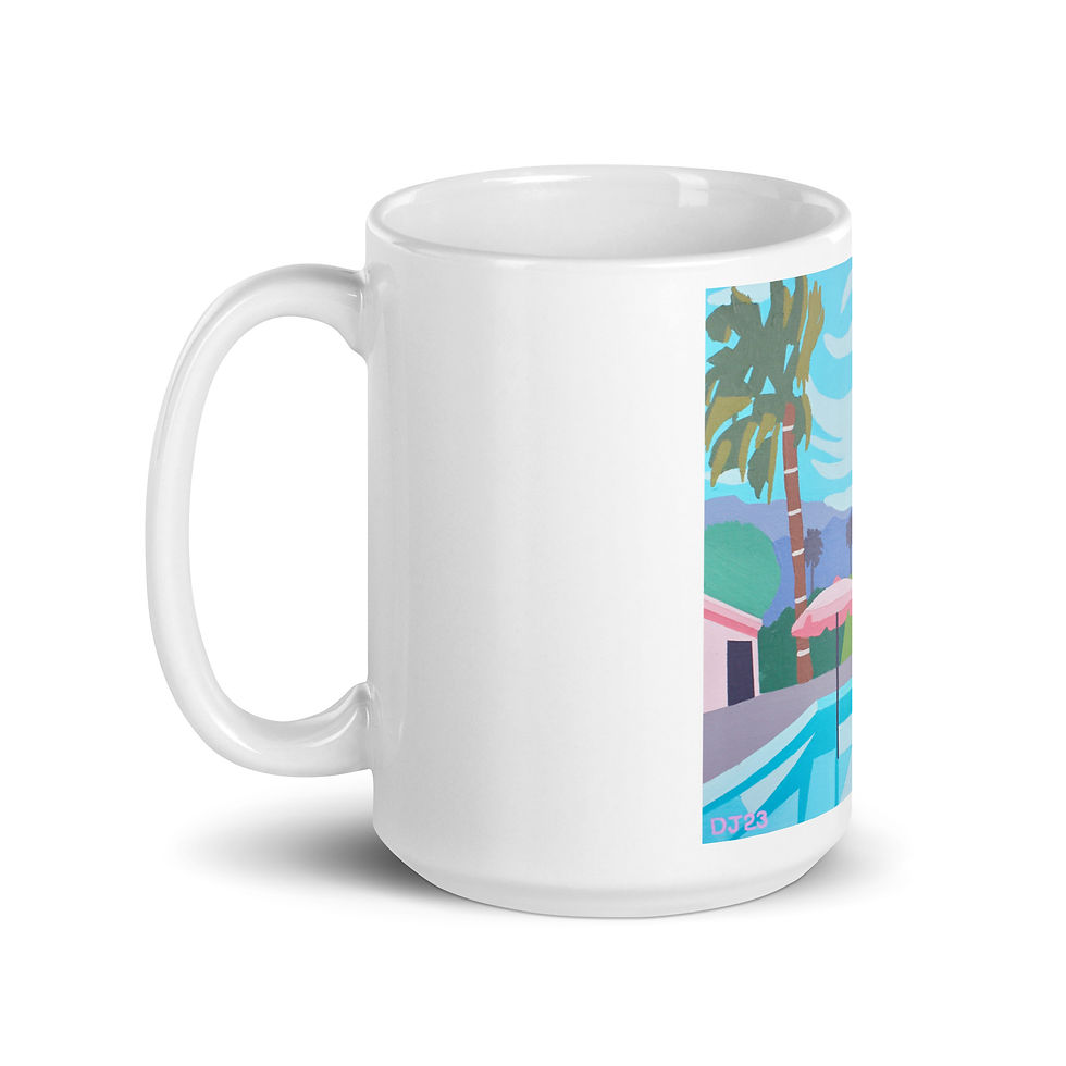 Thumbnail: White glossy mug - Roscoe in Desert Neutrals