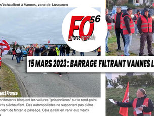 🔴Les Barrages Filtrants du 15 Mars 2023 à Vannes et Lanester en images et Rassemblements le 16 MARS