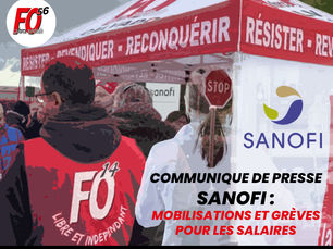 🔴COMMUNIQUE DE PRESSE SANOFI : Mobilisations et grèves pour les salaires