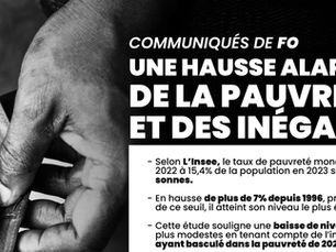 🔴Communiqués de FO | Une hausse alarmante de la pauvreté et des inégalités !