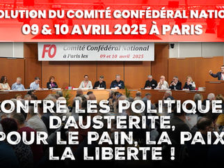 Résolution du Comité Confédéral National (CCN) 09 & 10 avril 2025 à Paris