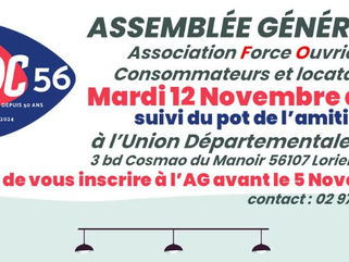 Assemblée Générale de L'AFOC56 le 12 NOVEMBRE