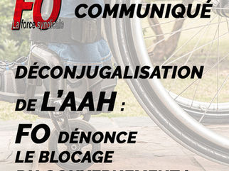 Déconjugalisation de l’AAH : FO dénonce le blocage du gouvernement !