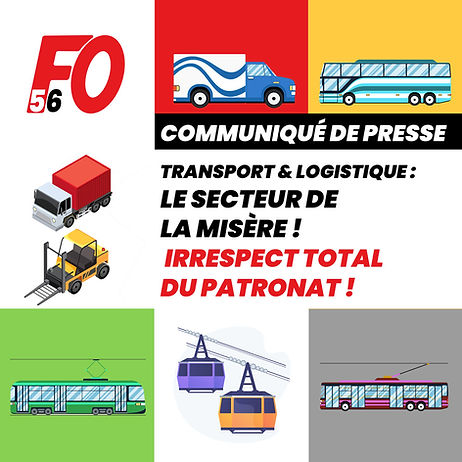 🔴Communiqué de Presse de FO Transport & Logistique : LE SECTEUR DE LA MISERE !