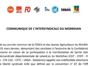 🔴📣COMMUNIQUE DE L’INTERSYNDICALE DU MORBIHAN