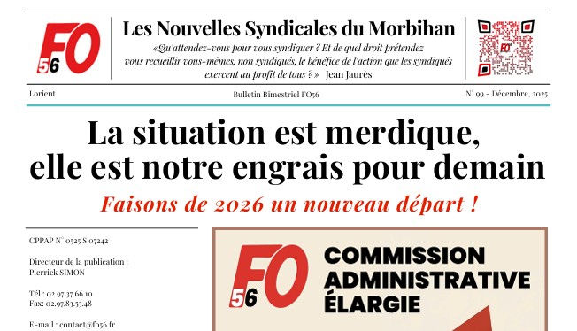 🔴JOURNAL Décembre 2025 FO56 - EDITO Pierrick Simon 