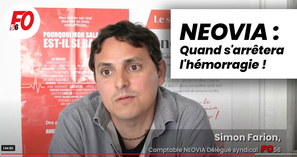 🔴DOSSIER NEOVIA FO56 (PRESSE VIDEO) : Licenciements successifs, quand s'arrêtera l'hémorragie ! avec Simon Farion DS FO