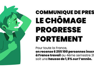📢COMMUNIQUE DE PRESSE de la confédération : Le chômage progresse fortement