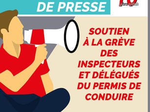 Communiqué : Soutien à la grève des inspecteurs et délégués du permis de conduire