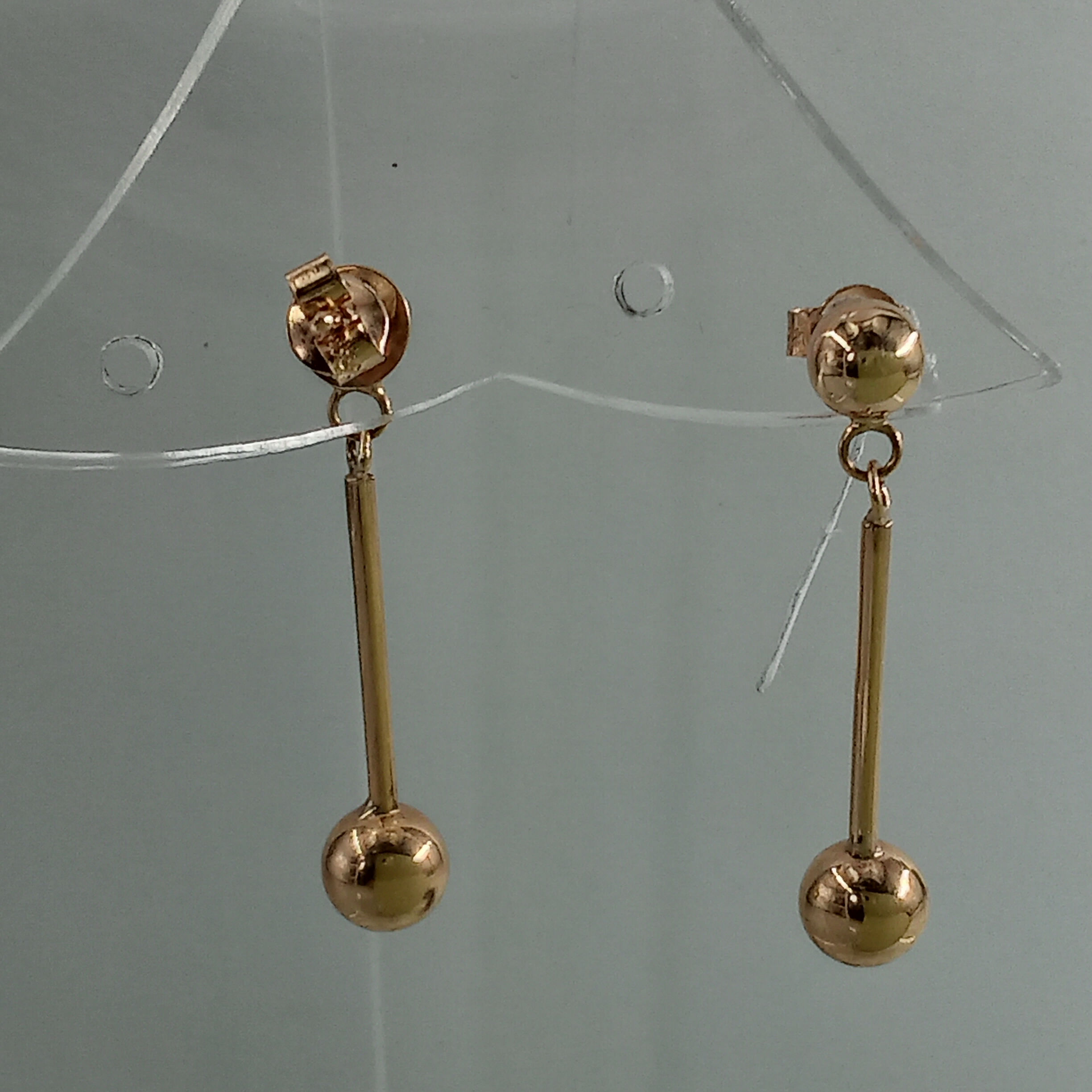 Aretes Largos de Oro Amarillo