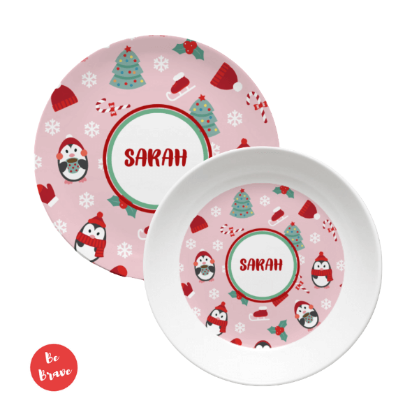 Miniaturbild: Winter in rosa - Kindergeschirr mit Namen