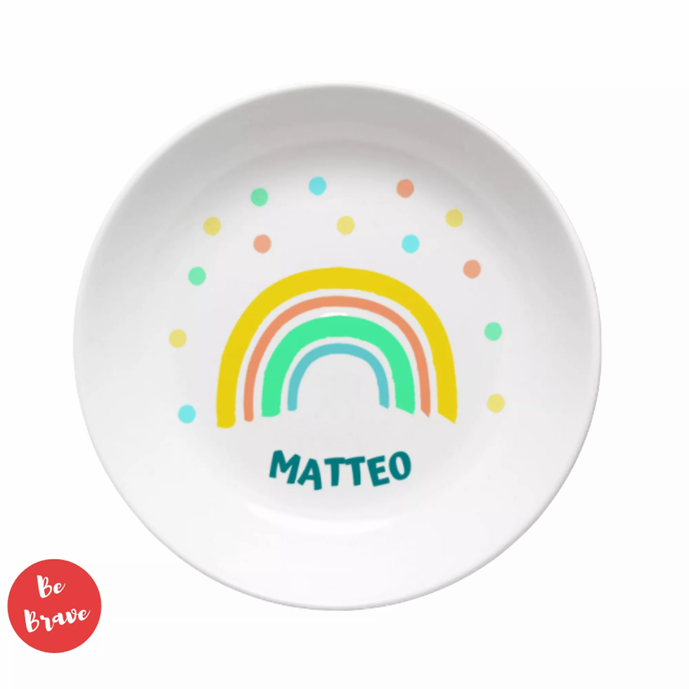 Miniaturbild: Personalisierte Babyschale mit Namen_Regenbogen blau