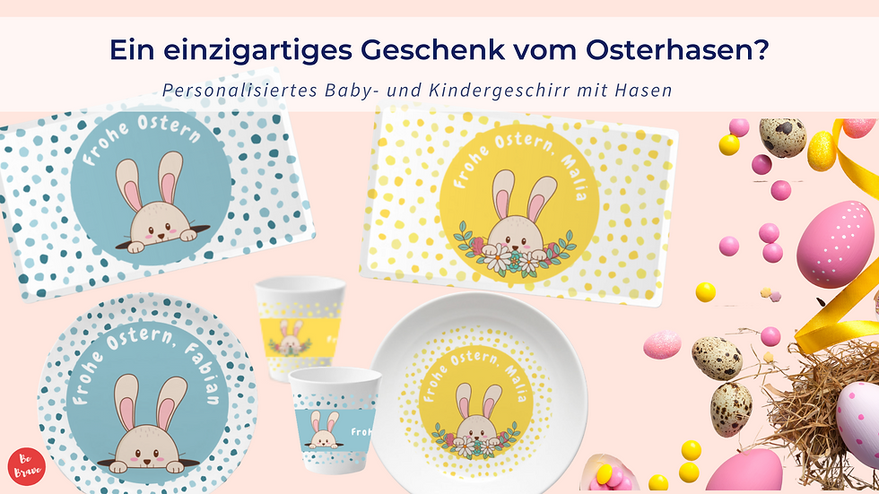 Ostergeschenk_Mädchen_Junge_Baby_Geschirr mit Namen_personalisiertes Kindergeschirr Set