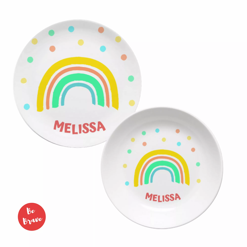 Miniaturbild: Kindergeschirr Set personalisiert mit Namen_Regenbogen_Mädchen