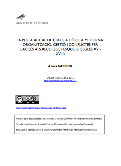 La pesca al Cap de Creus a l'època moderna: organització, gestió i conflictes per l’accés als recursos pesquers (segles XVI-XVIII).
