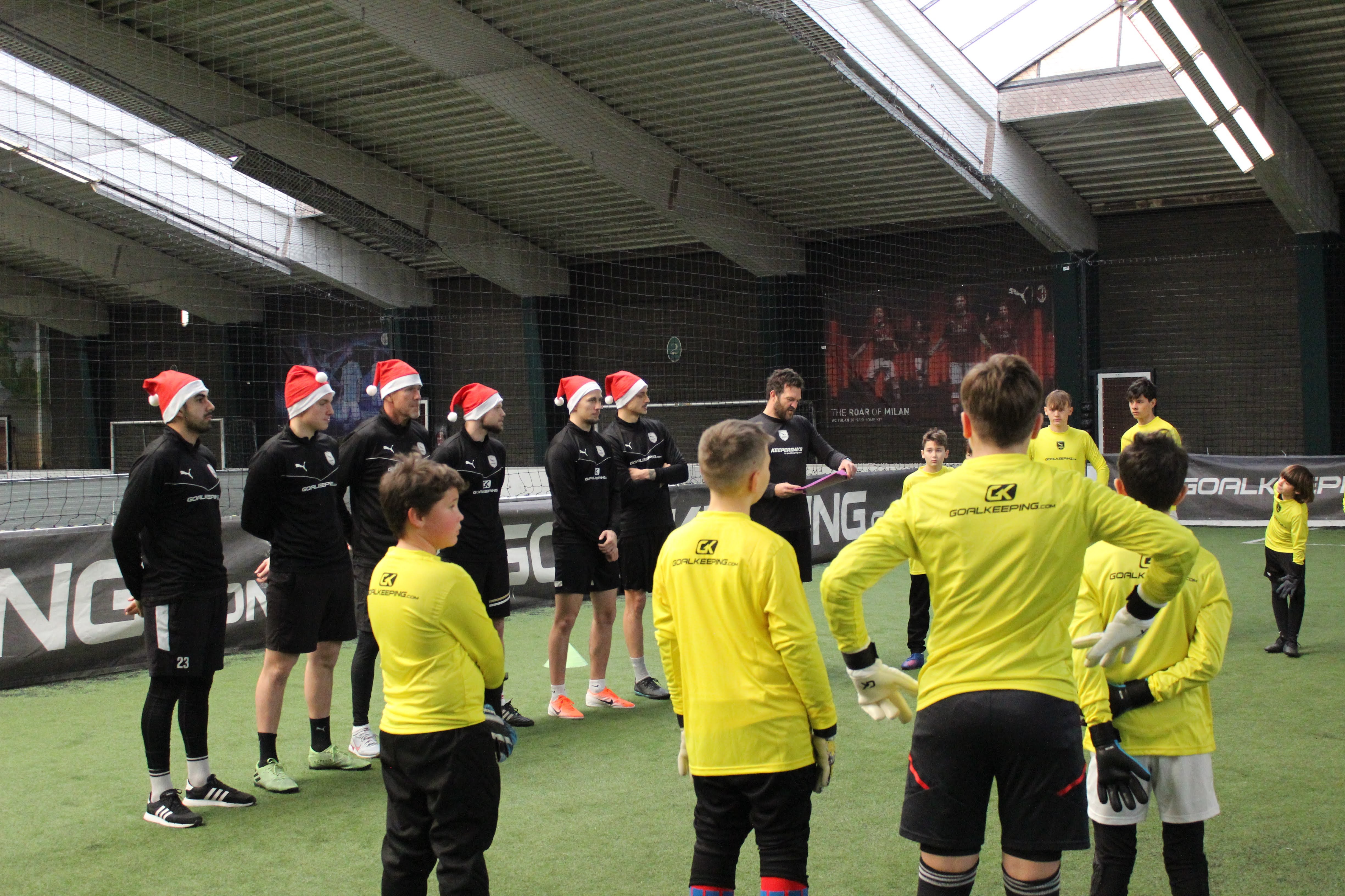 Torwarttraining in der Soccerarena Linz während der Christmas Tour