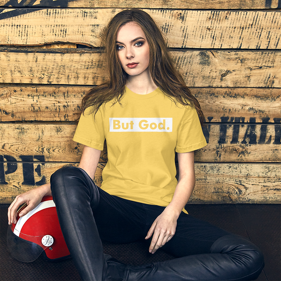 Thumbnail: But God. - White Design Unisex T-shirt
