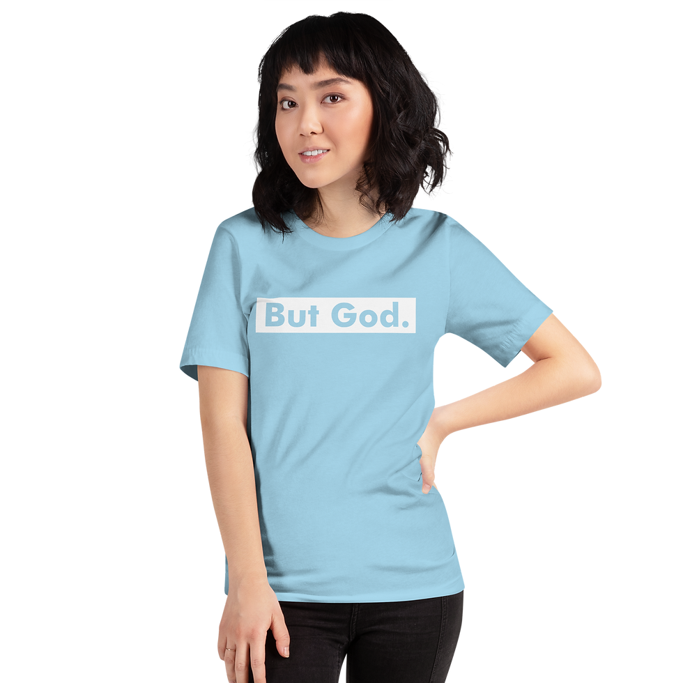 Thumbnail: But God. - White Design Unisex T-shirt