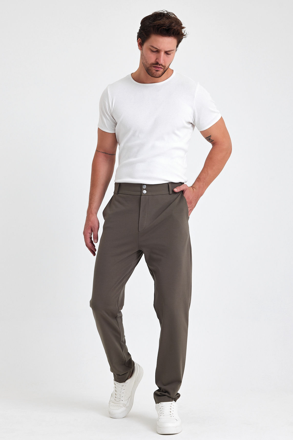 Steps Beli Lastikli Esnek Pamuklu Düz Paça Erkek Jogger Pantolon