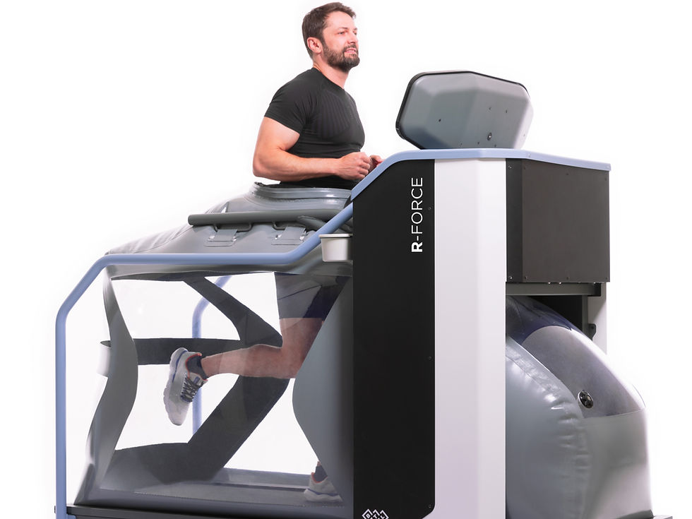 Zero gravity treadmill ready for patient use.