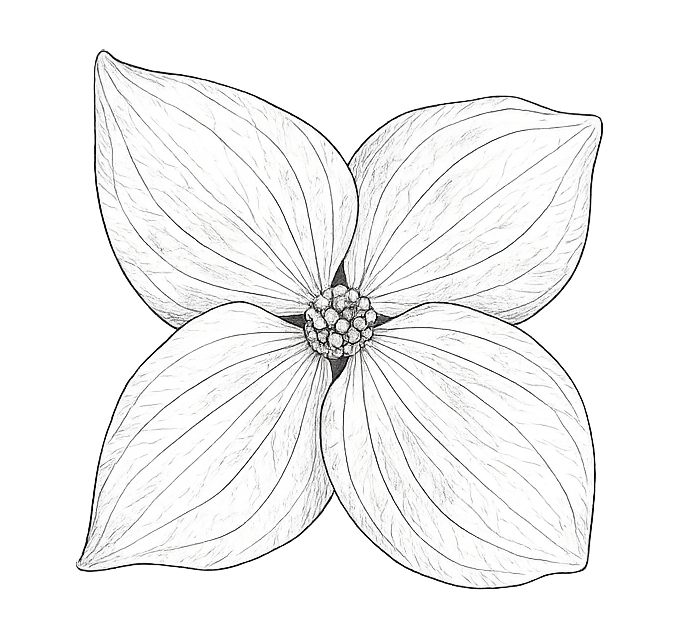 Cresswell Counseling white dogwood flower logo