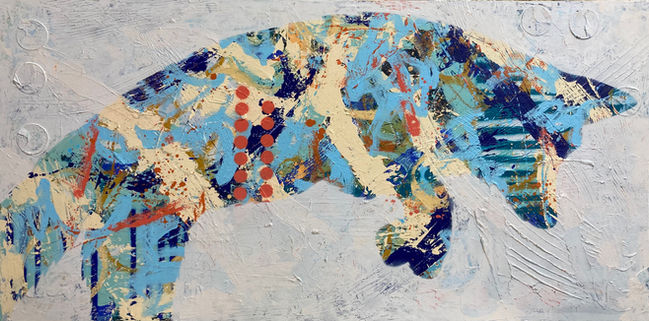 Fallon 24 x 48 inches, mixed media painting on birch panel, 2024