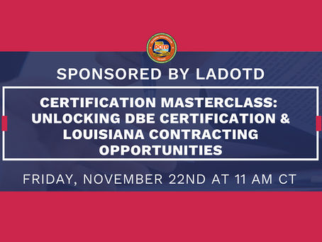 UPDATED Webinar: DBE Certification Masterclass