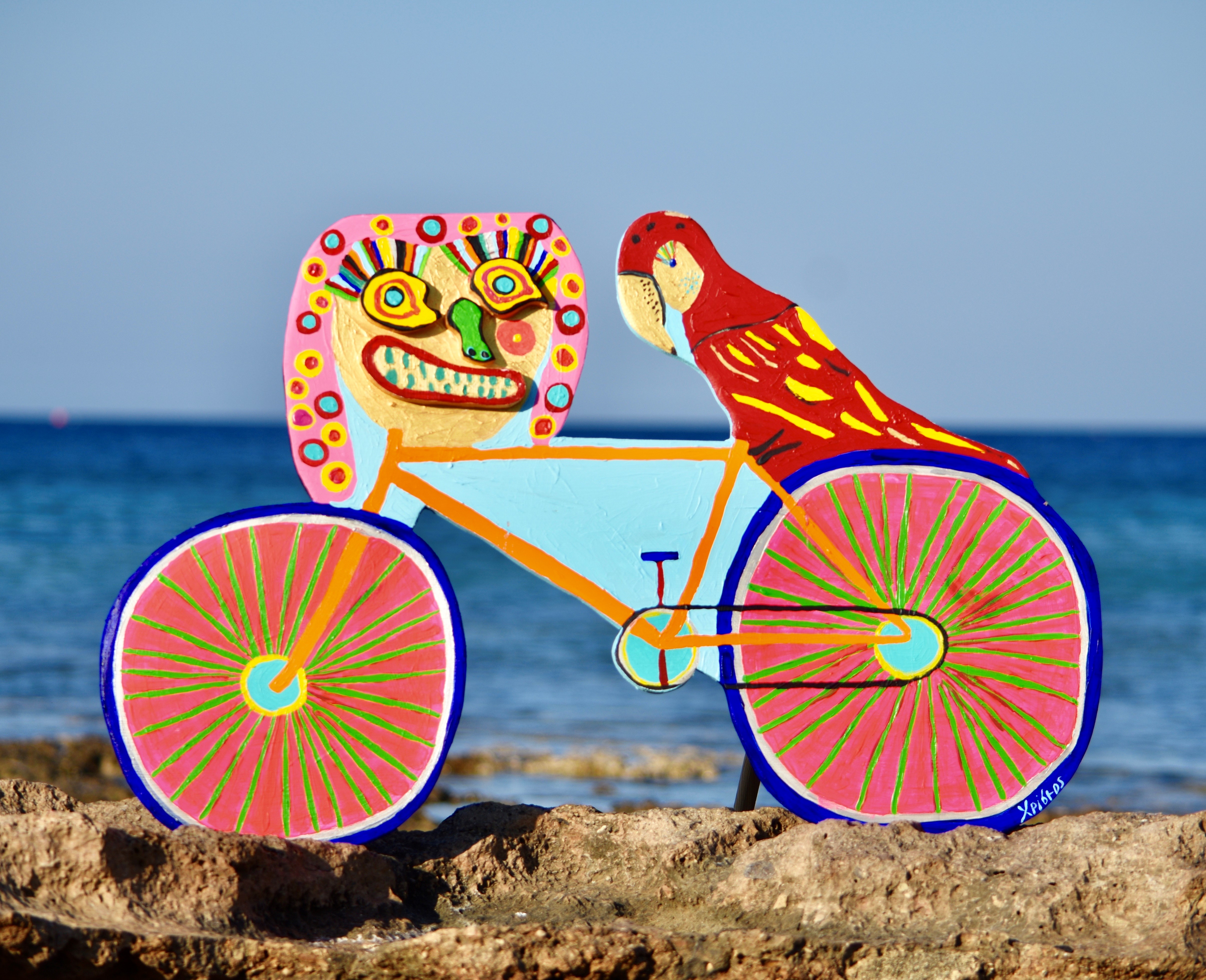 Lucia and Pericles on Bicycle