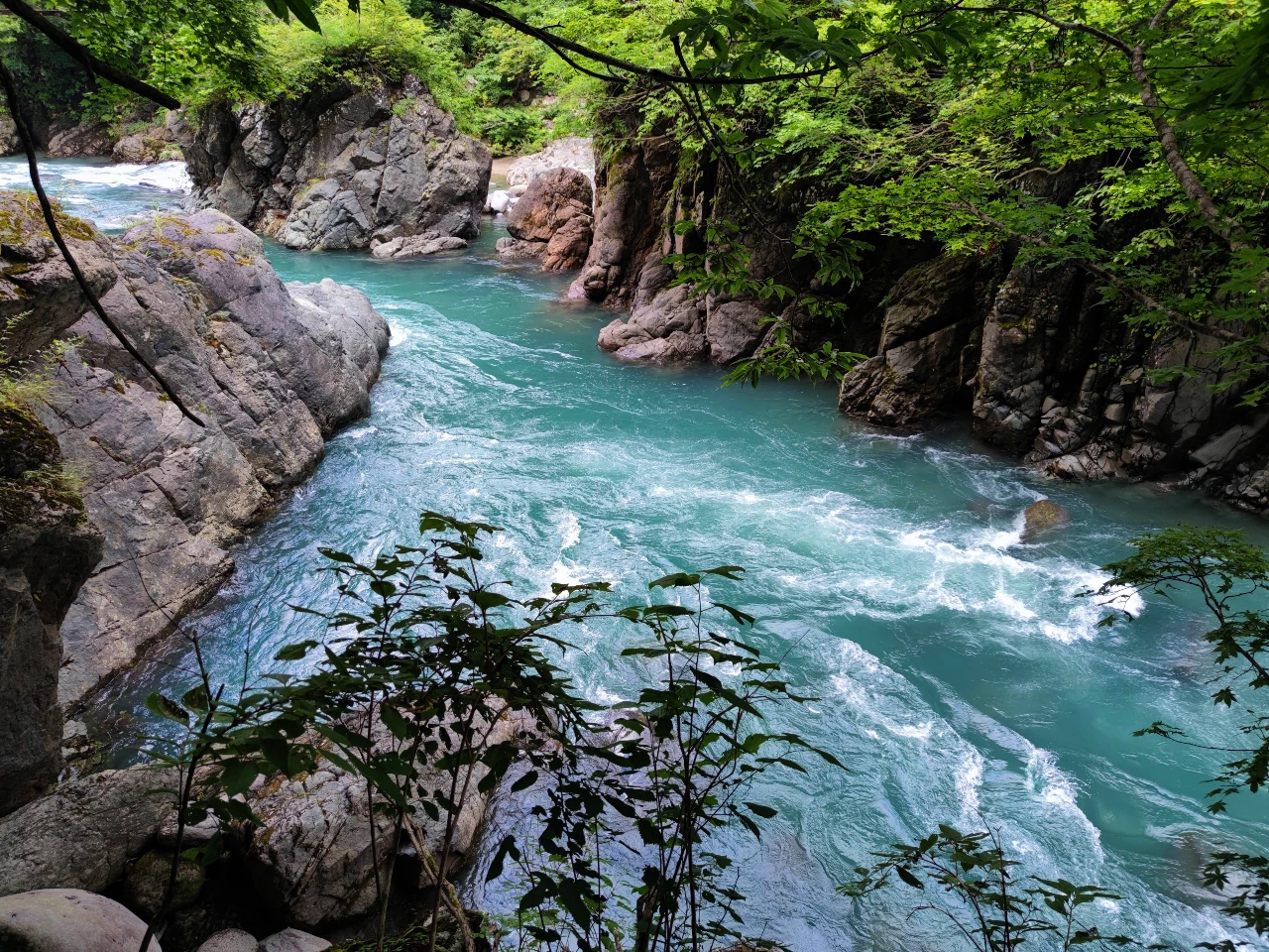 絶景ポイントからの渓谷を息をのむような景色