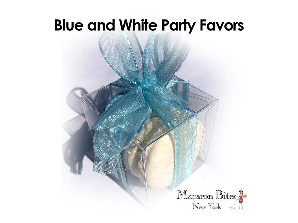 Thumbnail: French Macarons Party Favors – 25 Pack (Blue and White)