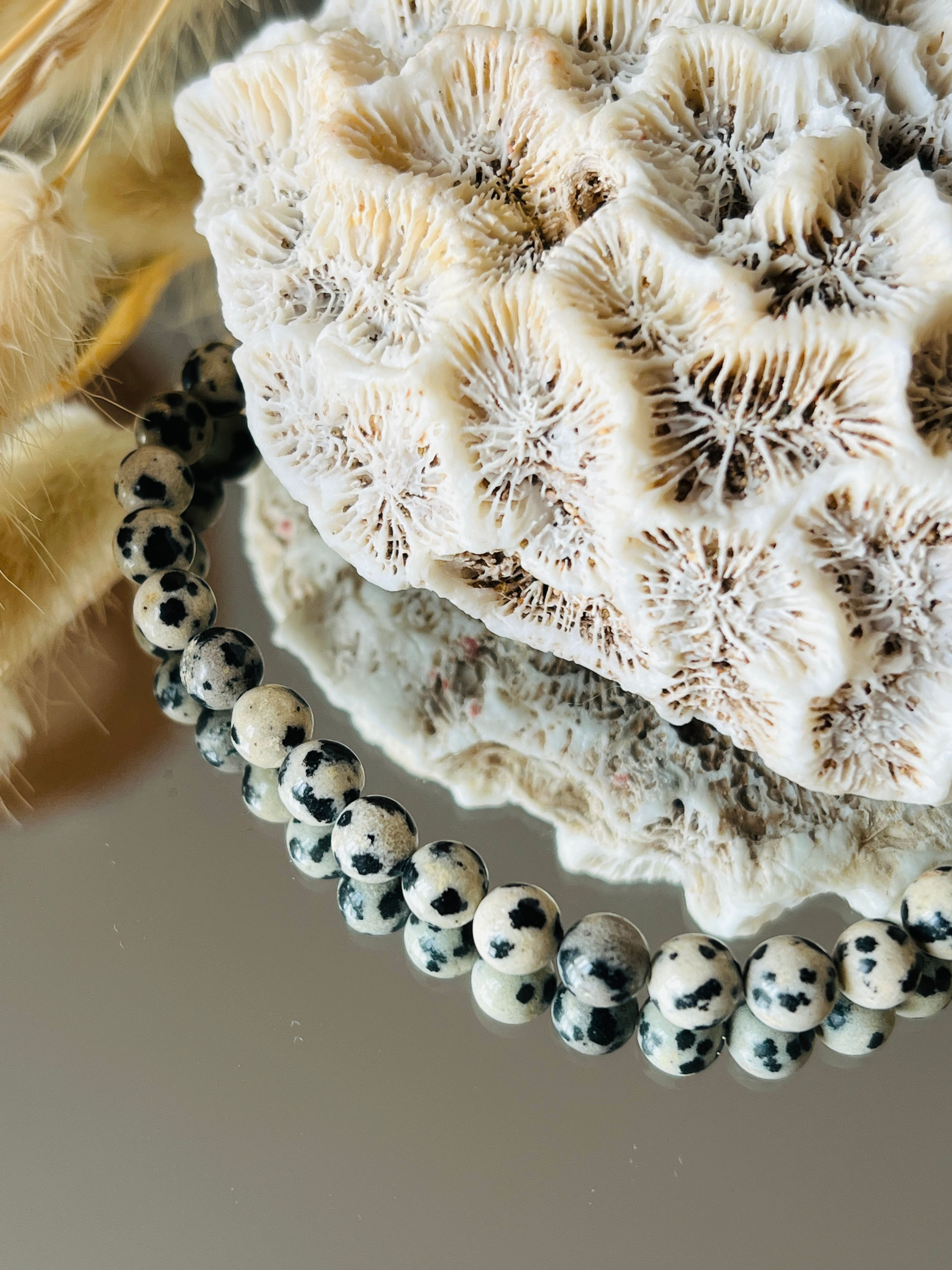 Fil de 40 cm de Jaspe dalmatien