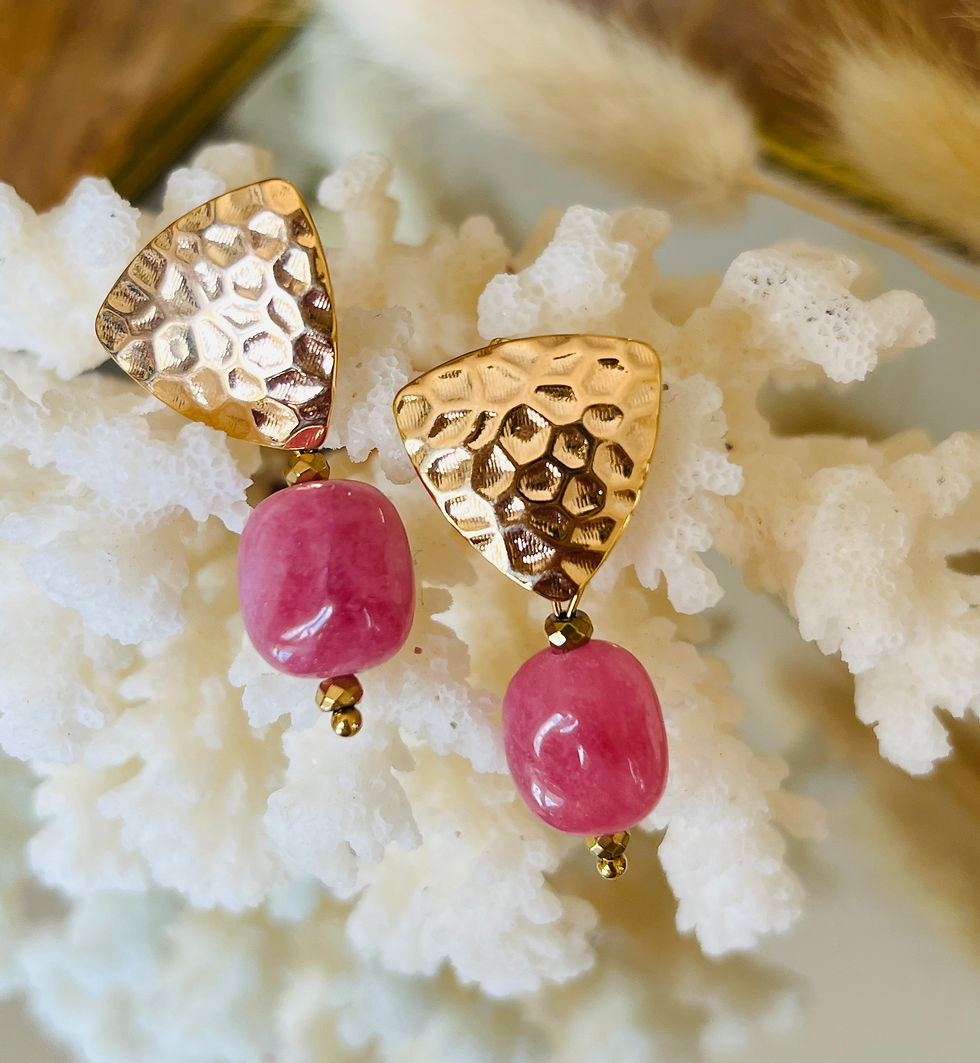 Miniature : Clous d'oreilles - Martelés - Gamme Candy Pierres au choix