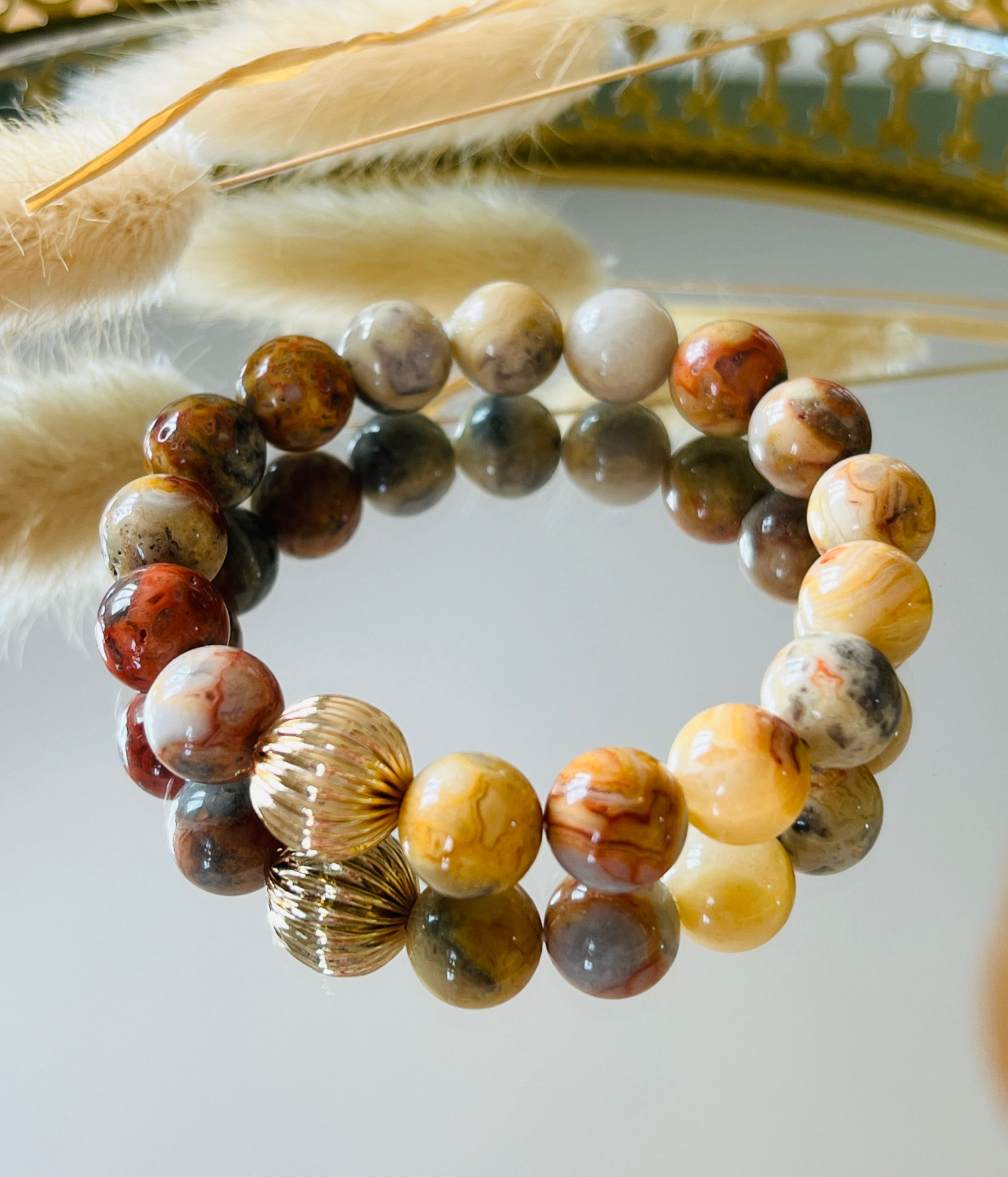 Bracelet gamme Jeanne en Agate crazy