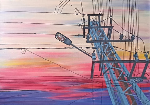 Electric Pole IV, Acrylic on canvas, Poland