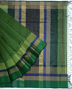 Royal Green Maheshwari Tussel Silk Saree
