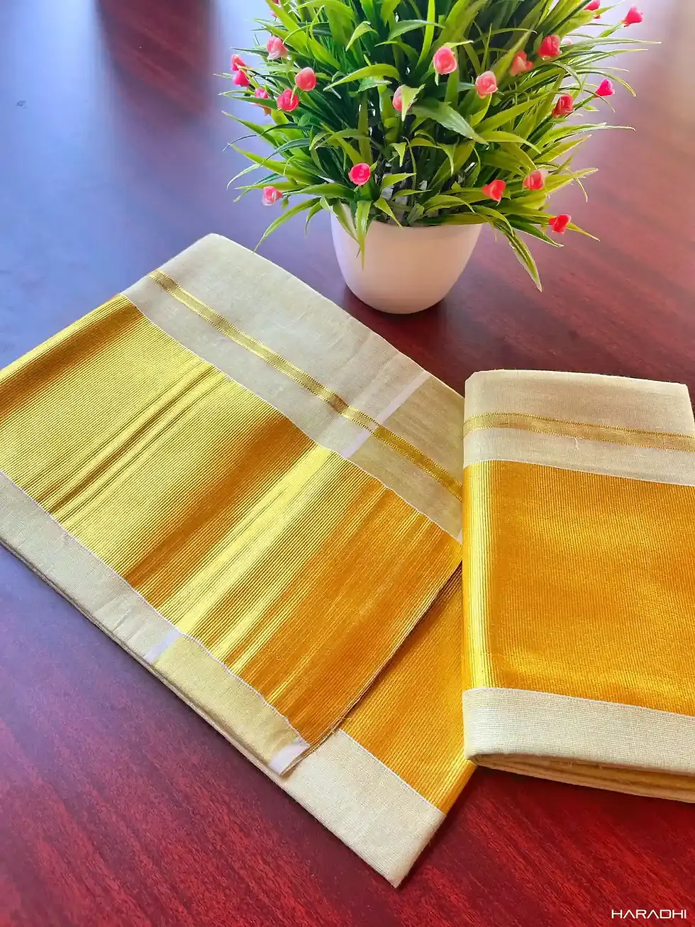 Thumbnail: Premium 5 Inch Kasavu Tissue Setmund