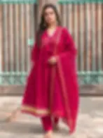 Hibiscus Pink Cotton Kurta Set main view