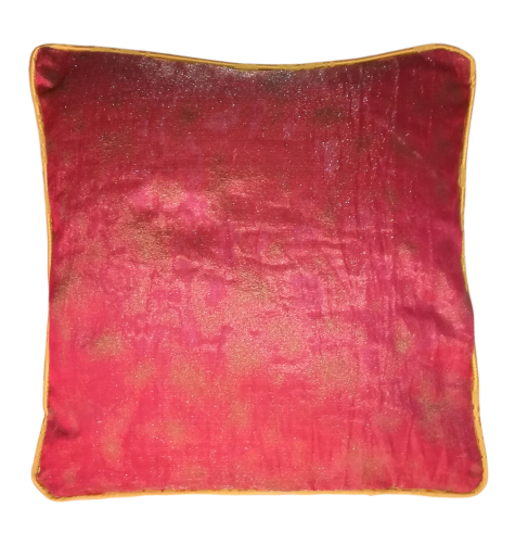 Iridescent pink/orange cushion