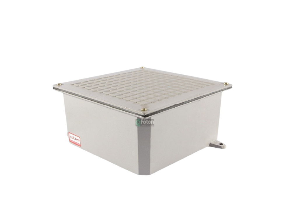 caixa de passagem de alumínio de sobrepor 20x20x10cm OLIVO