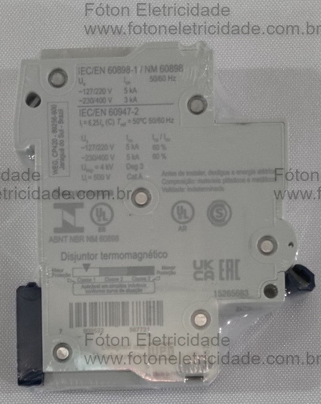 Miniatura: Disjuntor WEG 20A - curva C monofásico MDWP-C20 WEG