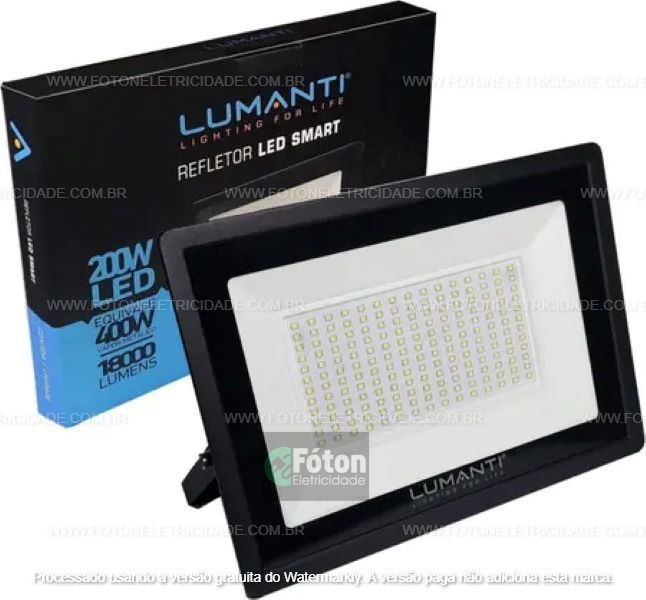 Miniatura: Refletor LED SMD retangular IP65 200W, 3000k quente LUMANTI